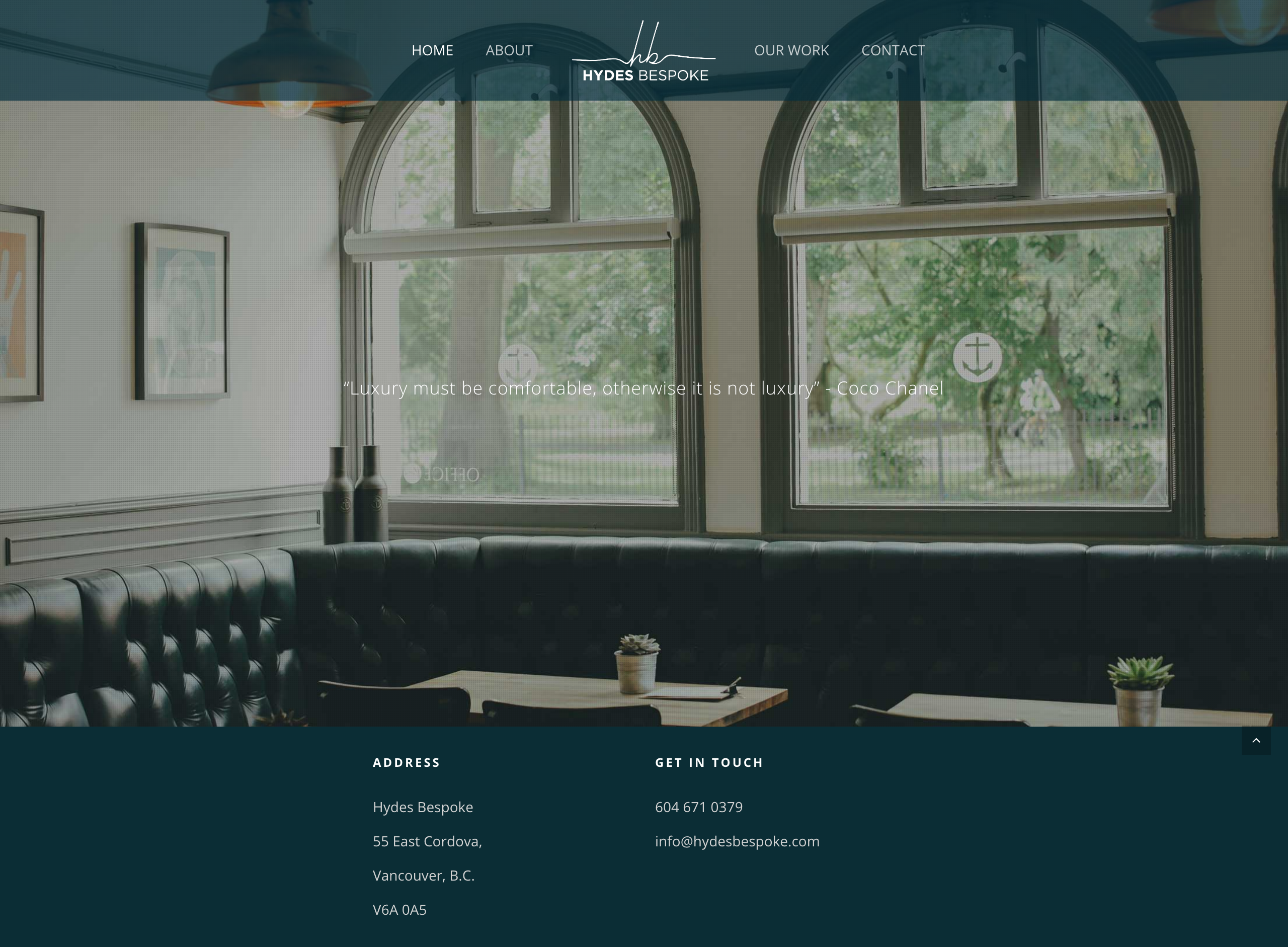 Hydes Bespoke website screenshot