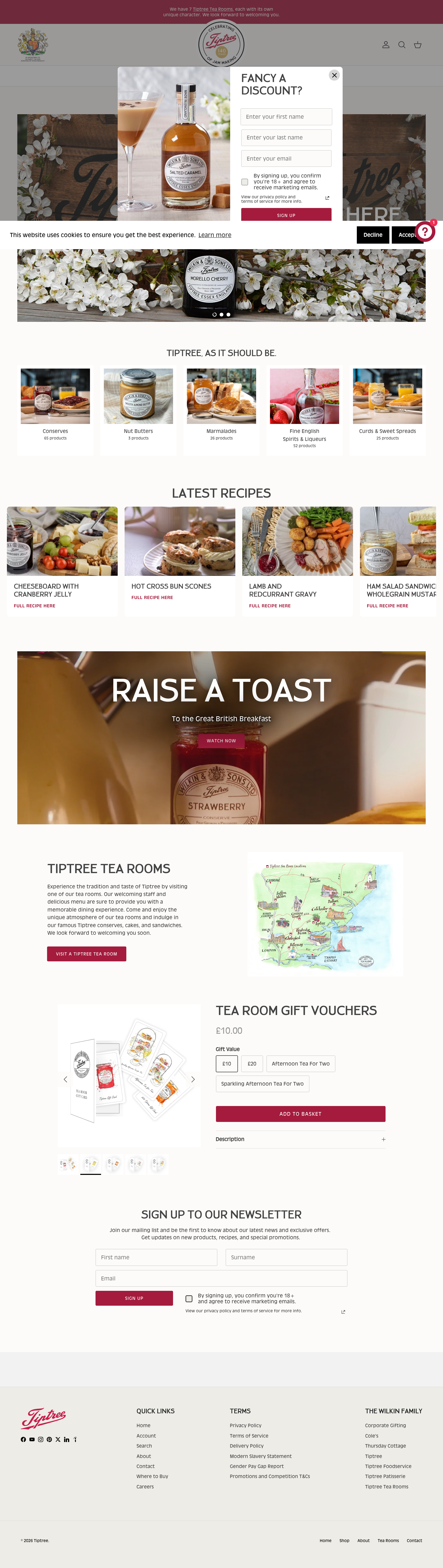 Tiptree website screenshot